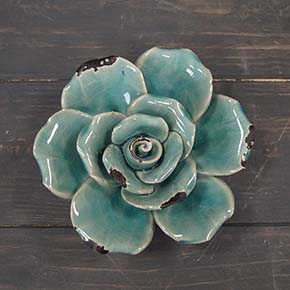 Large Turquoise Ceramic Flower detail page